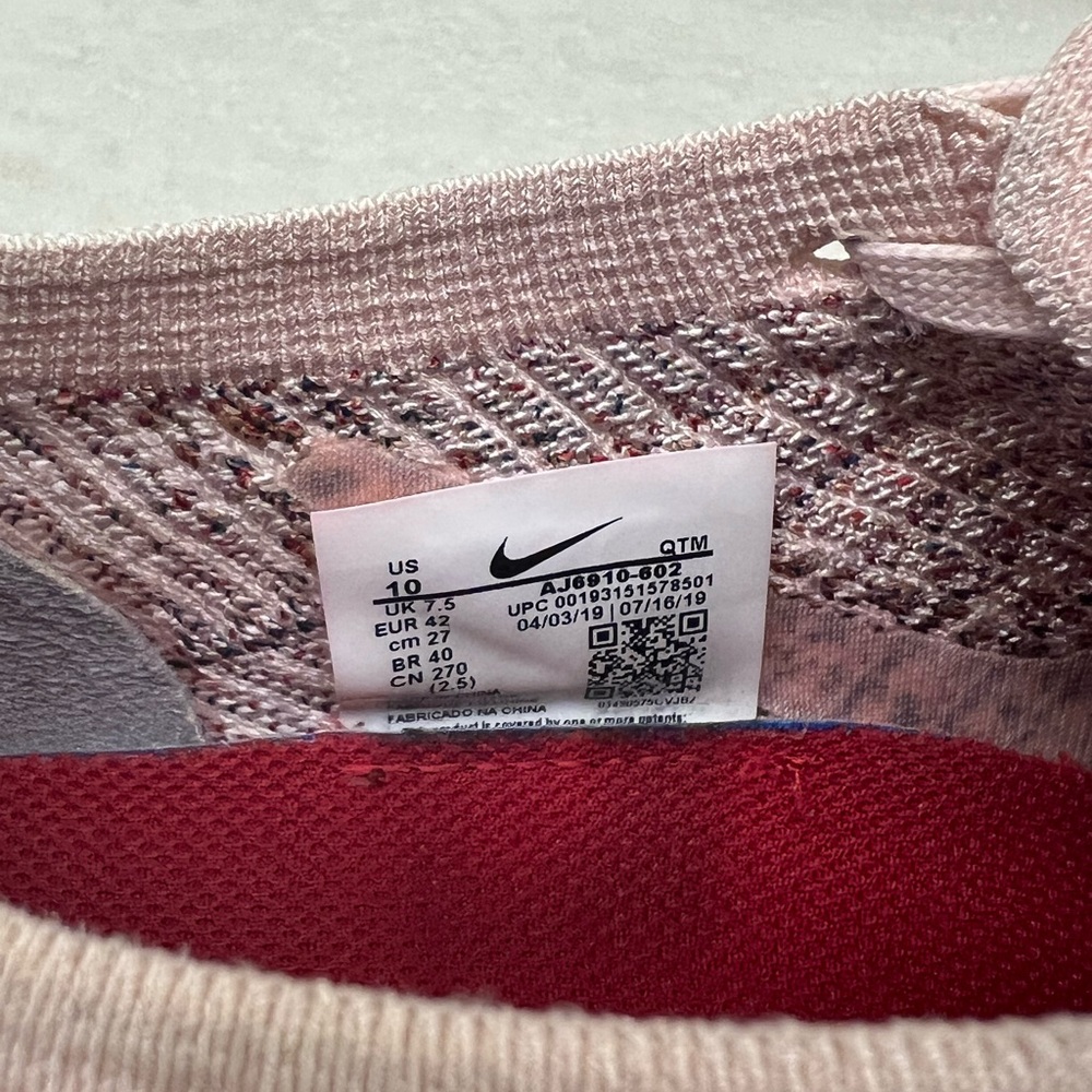 Nike Women's Pink and Red VaporMax Flyknit Sneakers - Picture 4 of 5